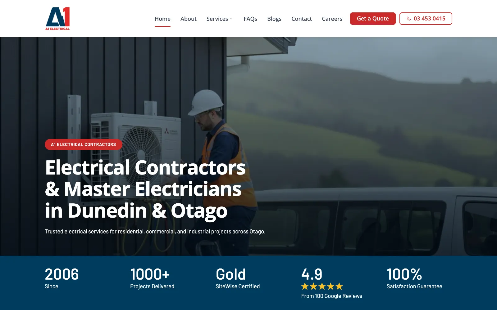 A1 Electrical Contractors website