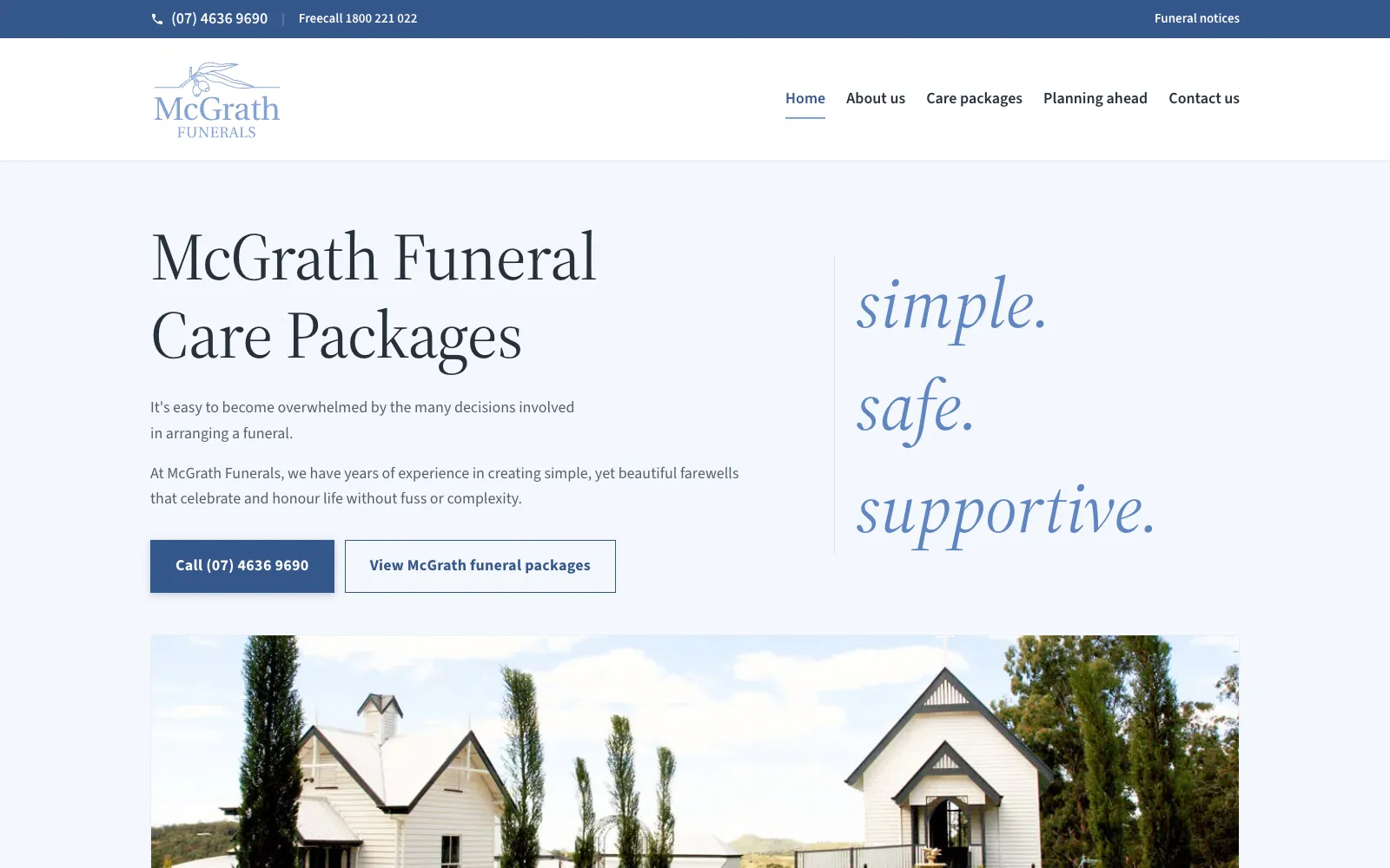 McGrath Funerals website
