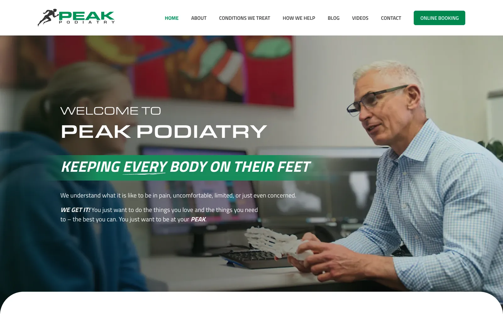 Peak Podiatry website