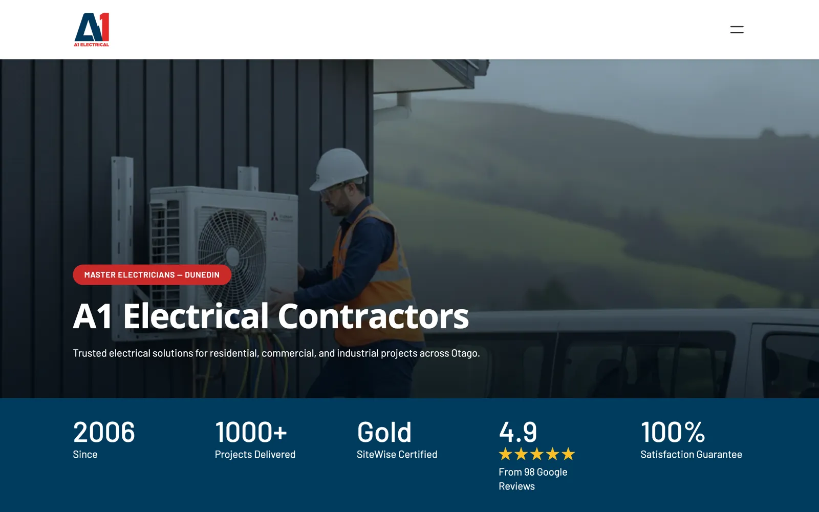 A1 Electrical Contractors website
