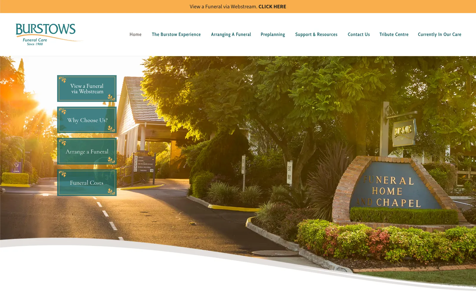 Burstows Funeral Care website
