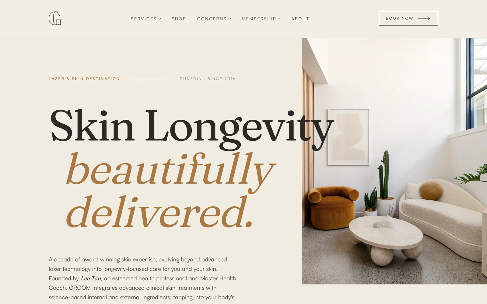 GROOM Laser & Skin Clinic website