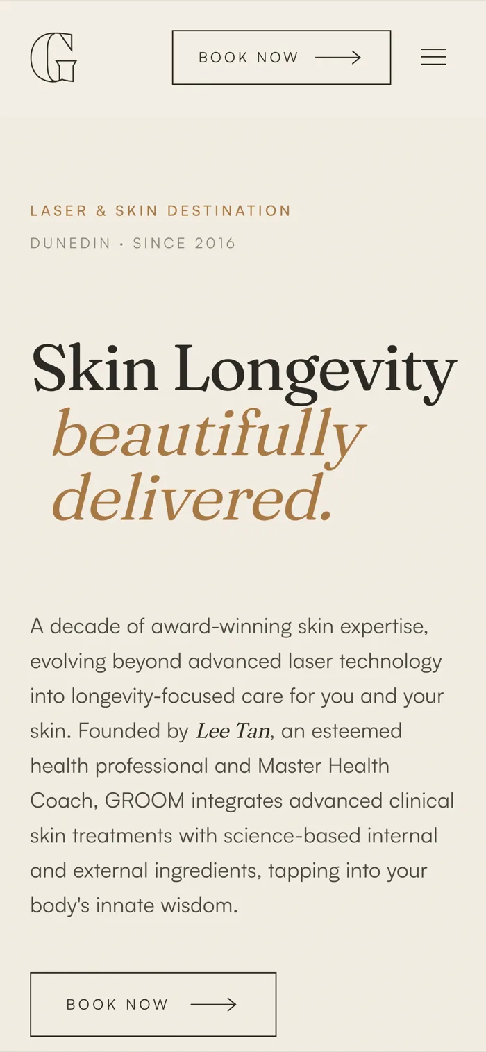 GROOM Laser & Skin Clinic — mobile